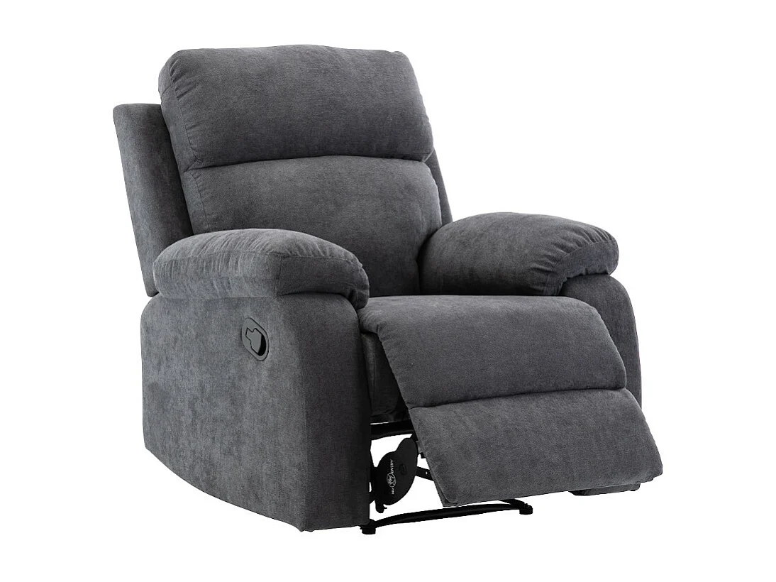 Canapés 3 places 2 places et un fauteuil relax en tissu TOLZANO - Anthracite