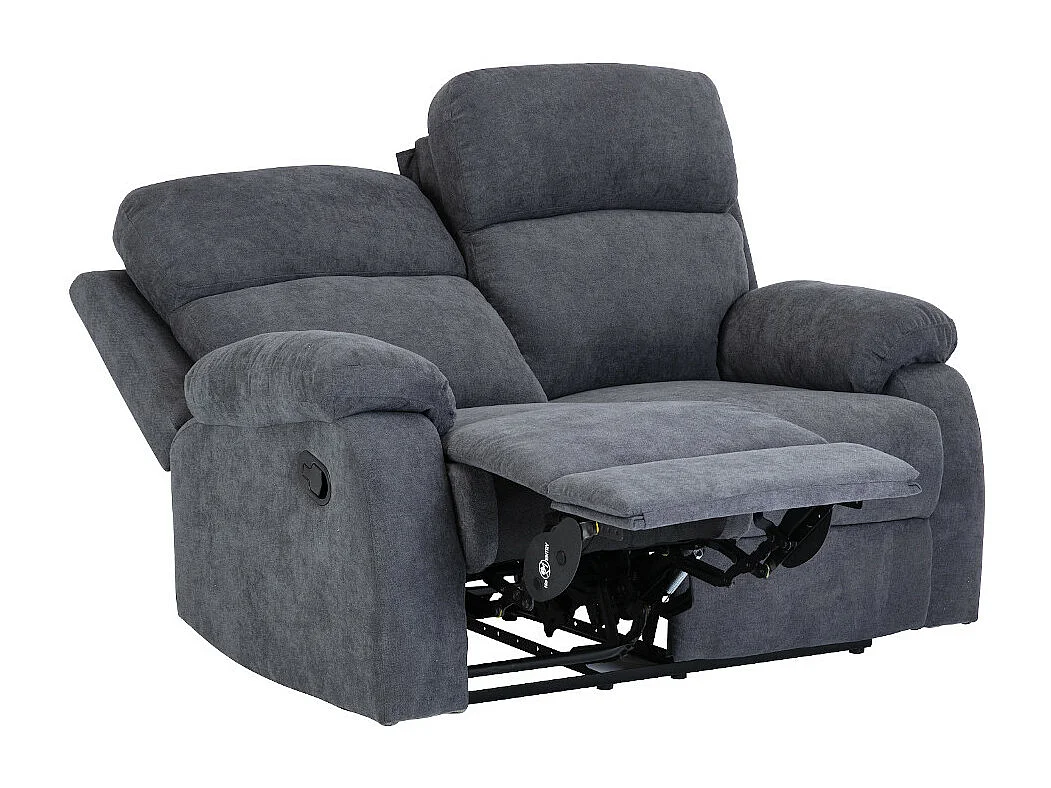 Canapés 3 places 2 places et un fauteuil relax en tissu TOLZANO - Anthracite