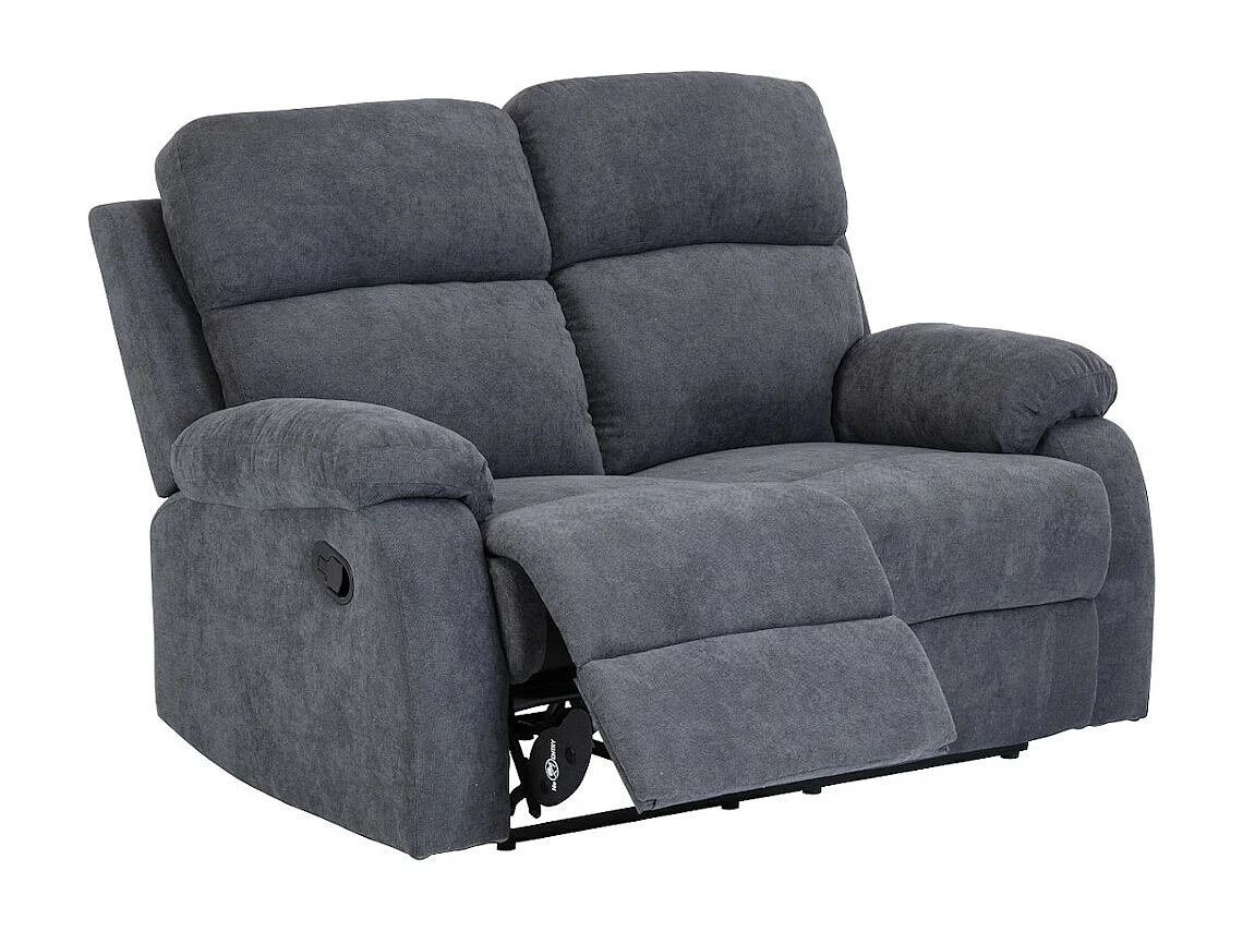 Canapés 3 places 2 places et un fauteuil relax en tissu TOLZANO - Anthracite