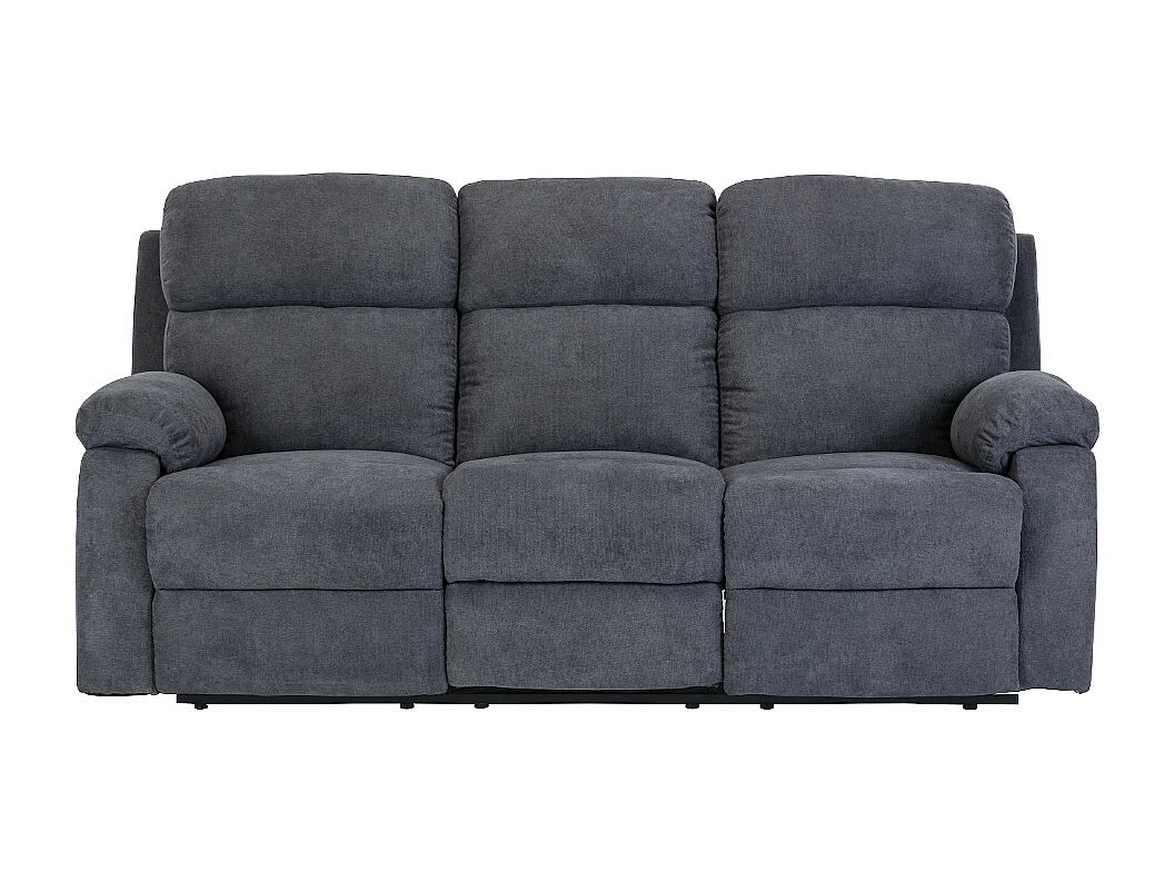 Canapés 3 places 2 places et un fauteuil relax en tissu TOLZANO - Anthracite