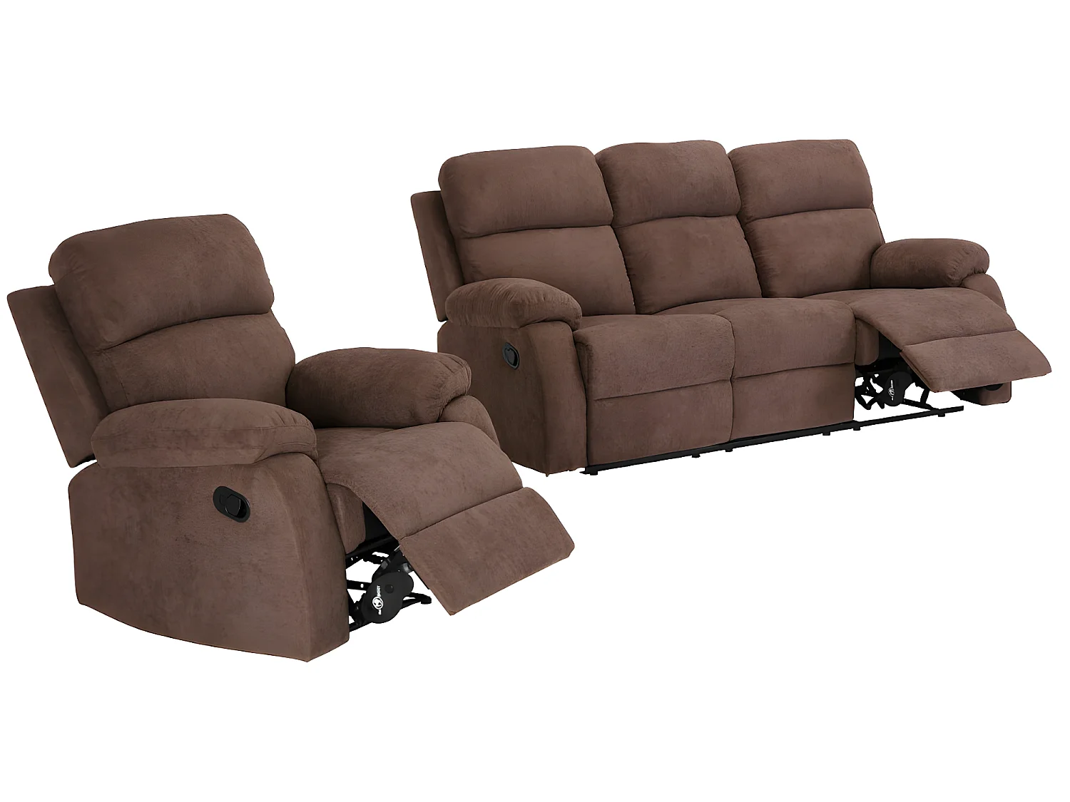 Relaxgarnitur 3+1 - Stoff - Braun - TOLZANO