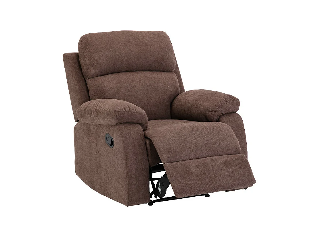 Canapé 3 places et un fauteuil relax en tissu TOLZANO - Marron