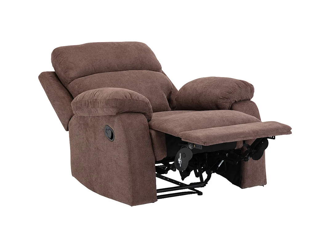 Canapé 3 places et un fauteuil relax en tissu TOLZANO - Marron