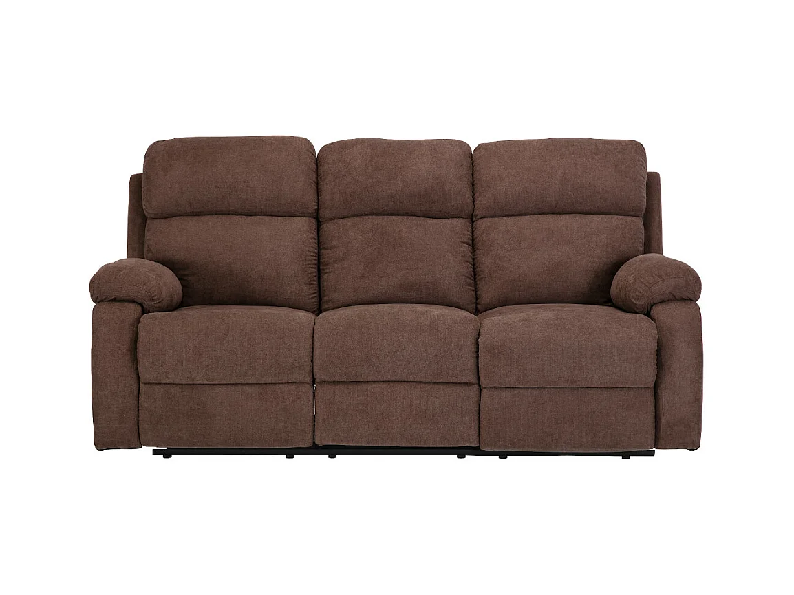 Canapé 3 places et un fauteuil relax en tissu TOLZANO - Marron