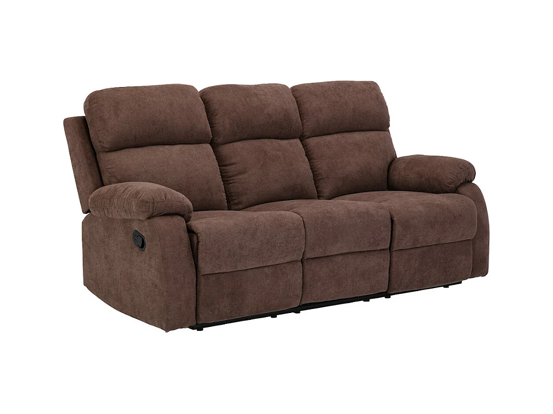 Canapé 3 places et un fauteuil relax en tissu TOLZANO - Marron