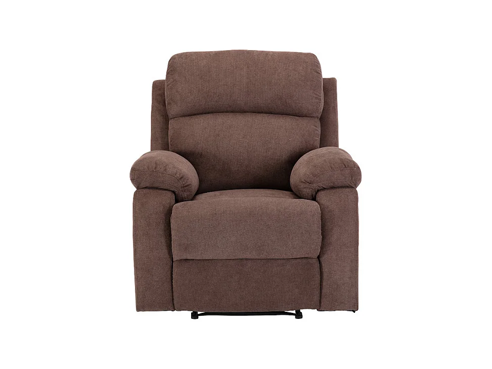 Canapé 3 places et un fauteuil relax en tissu TOLZANO - Marron