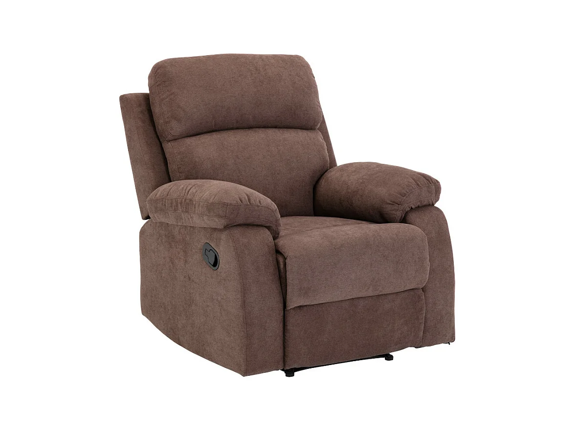 Canapé 3 places et un fauteuil relax en tissu TOLZANO - Marron