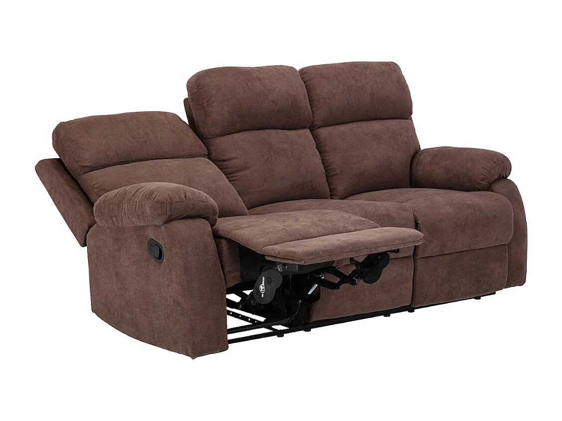 Relaxgarnitur 3+1 - Stoff - Braun - TOLZANO