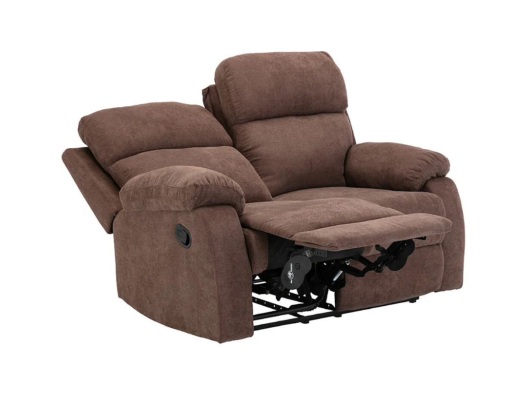 Relaxzitbank 3 + 2 plaatsen van stof met handmatig mechanisme TOLZANO  - Donkerbruin