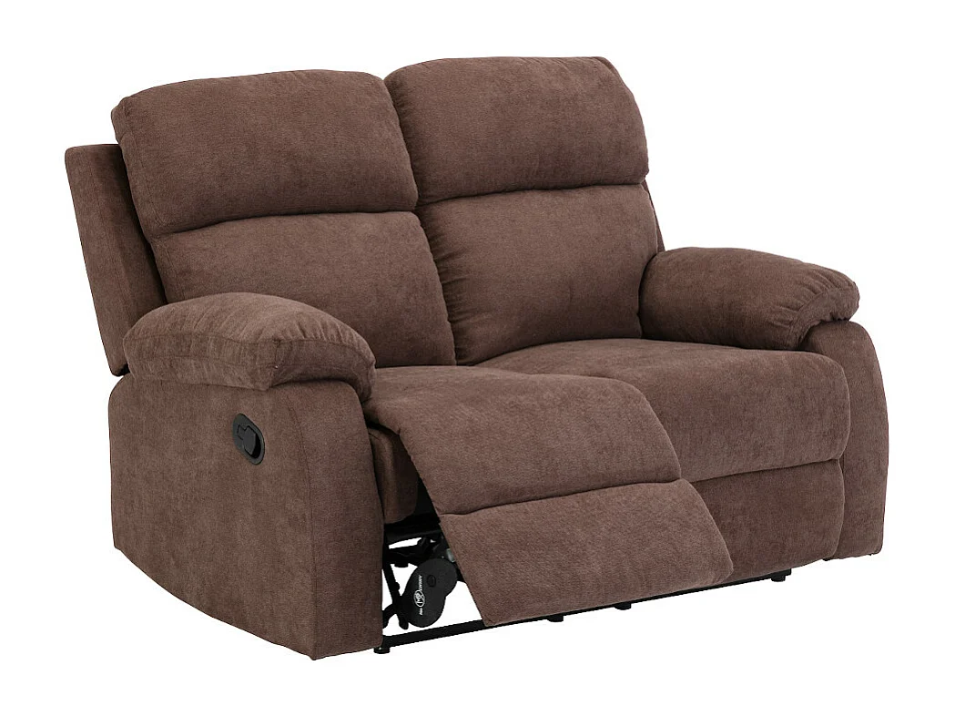 Relaxzitbank 3 + 2 plaatsen van stof met handmatig mechanisme TOLZANO  - Donkerbruin