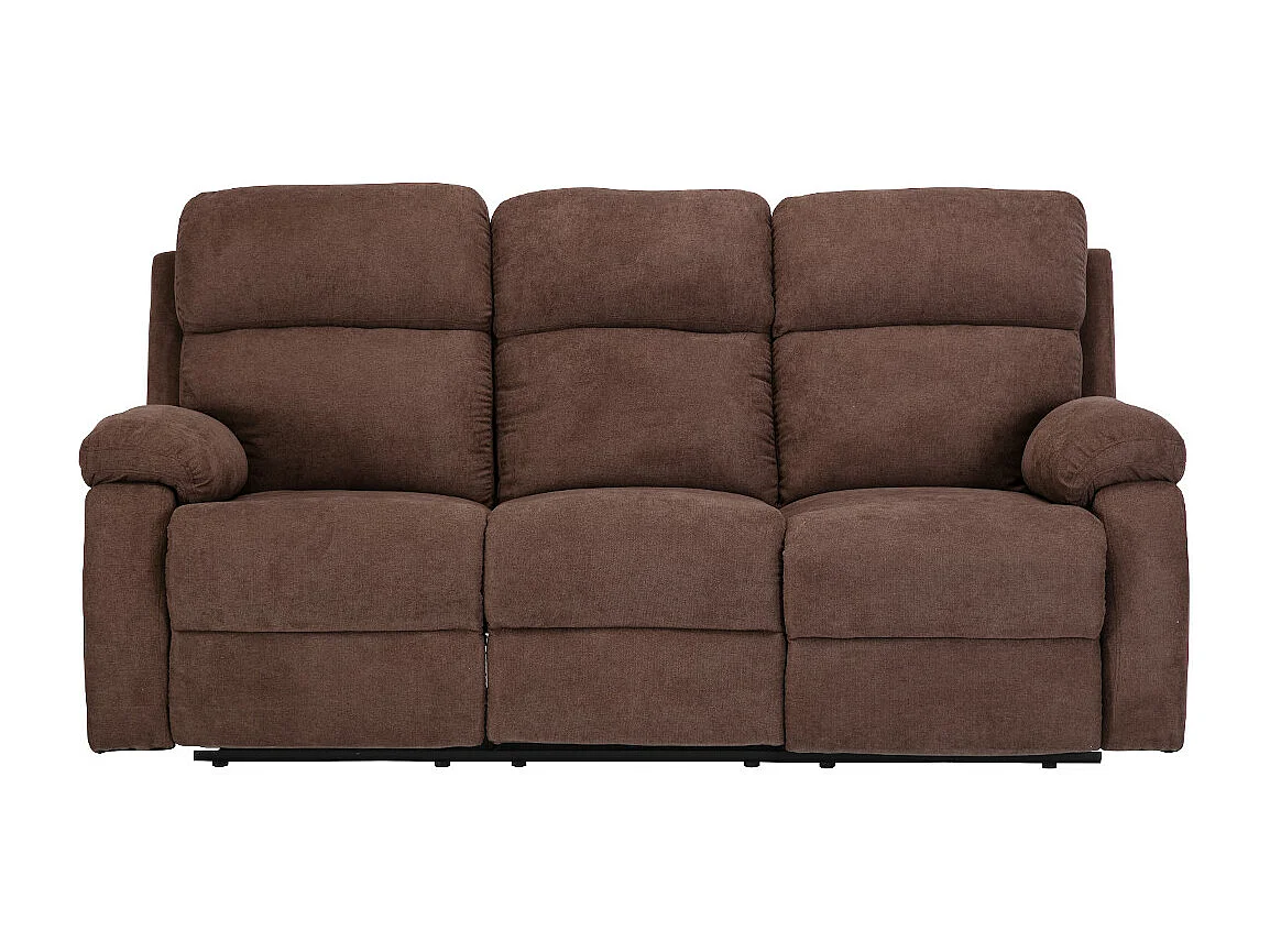 Relaxzitbank 3 + 2 plaatsen van stof met handmatig mechanisme TOLZANO  - Donkerbruin