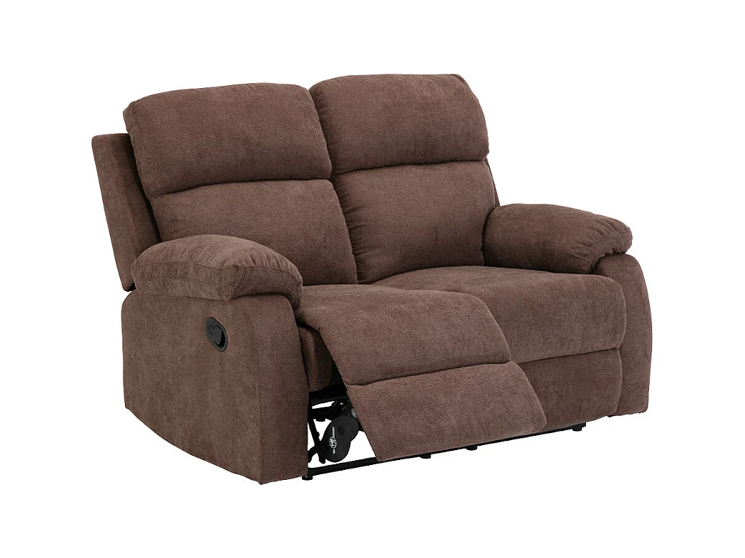 Canapés 3 places 2 places et un fauteuil relax en tissu TOLZANO - Marron
