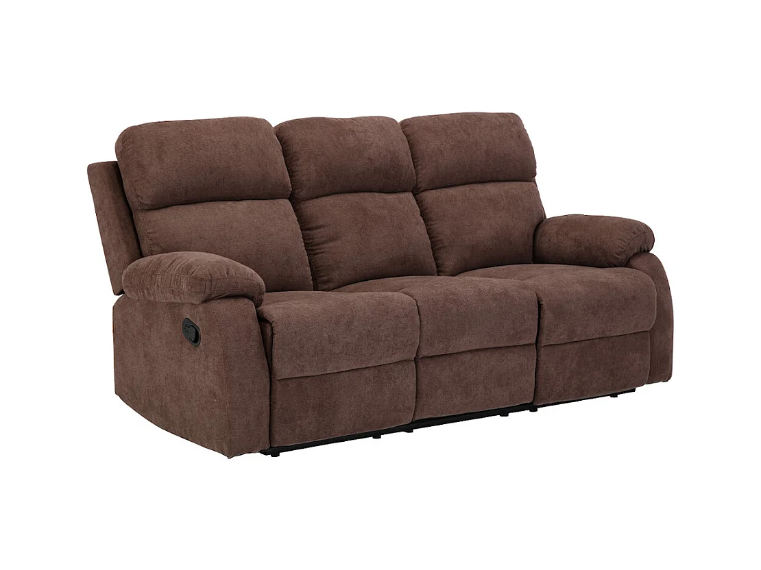Canapés 3 places 2 places et un fauteuil relax en tissu TOLZANO - Marron