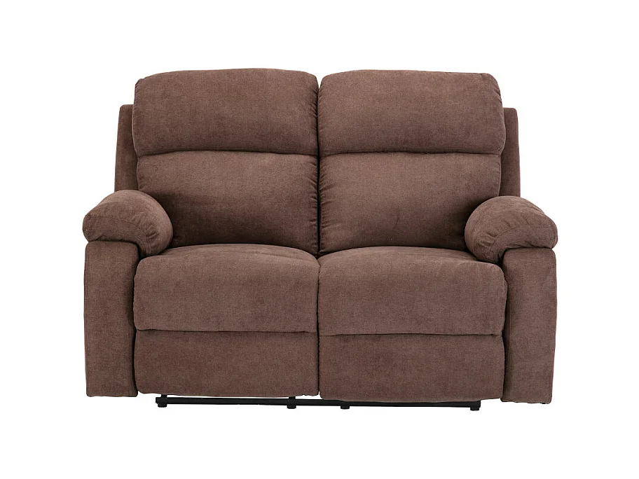Canapés 3 places 2 places et un fauteuil relax en tissu TOLZANO - Marron