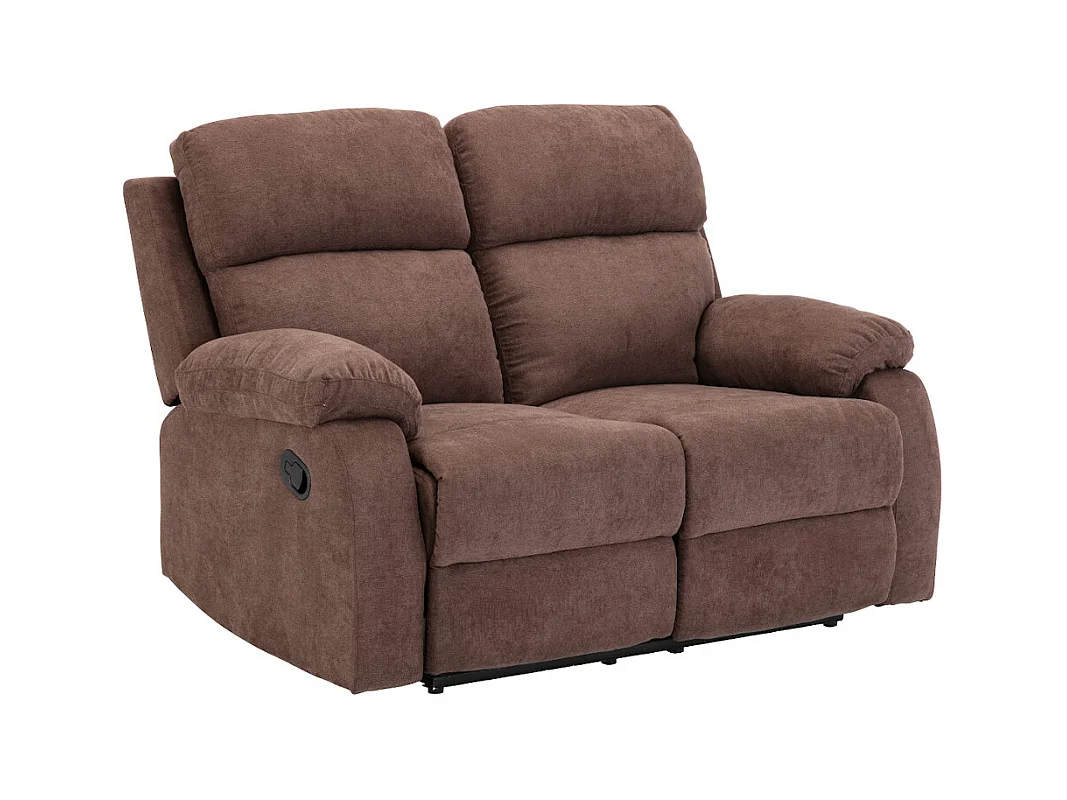 Canapés 3 places 2 places et un fauteuil relax en tissu TOLZANO - Marron