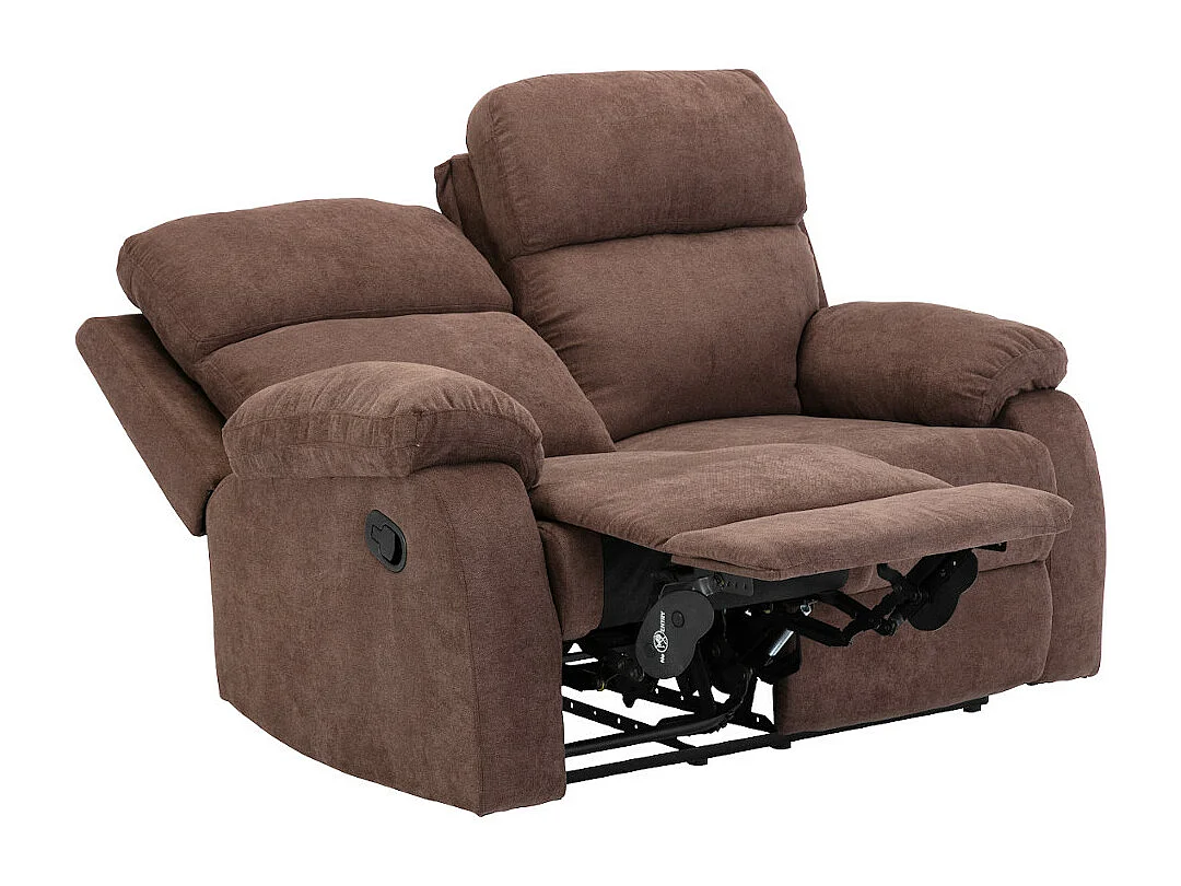 Canapés 3 places 2 places et un fauteuil relax en tissu TOLZANO - Marron