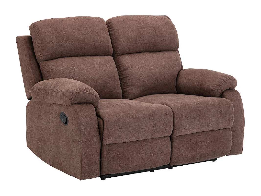 Canapés 3 places 2 places et un fauteuil relax en tissu TOLZANO - Marron