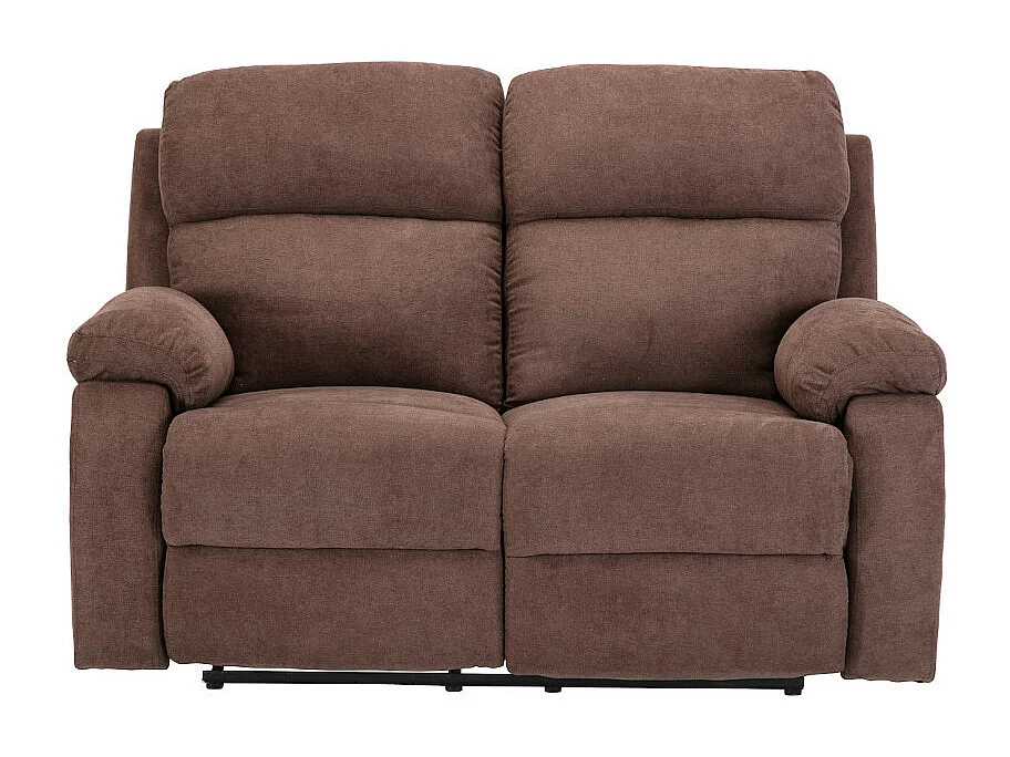 Canapés 3 places 2 places et un fauteuil relax en tissu TOLZANO - Marron