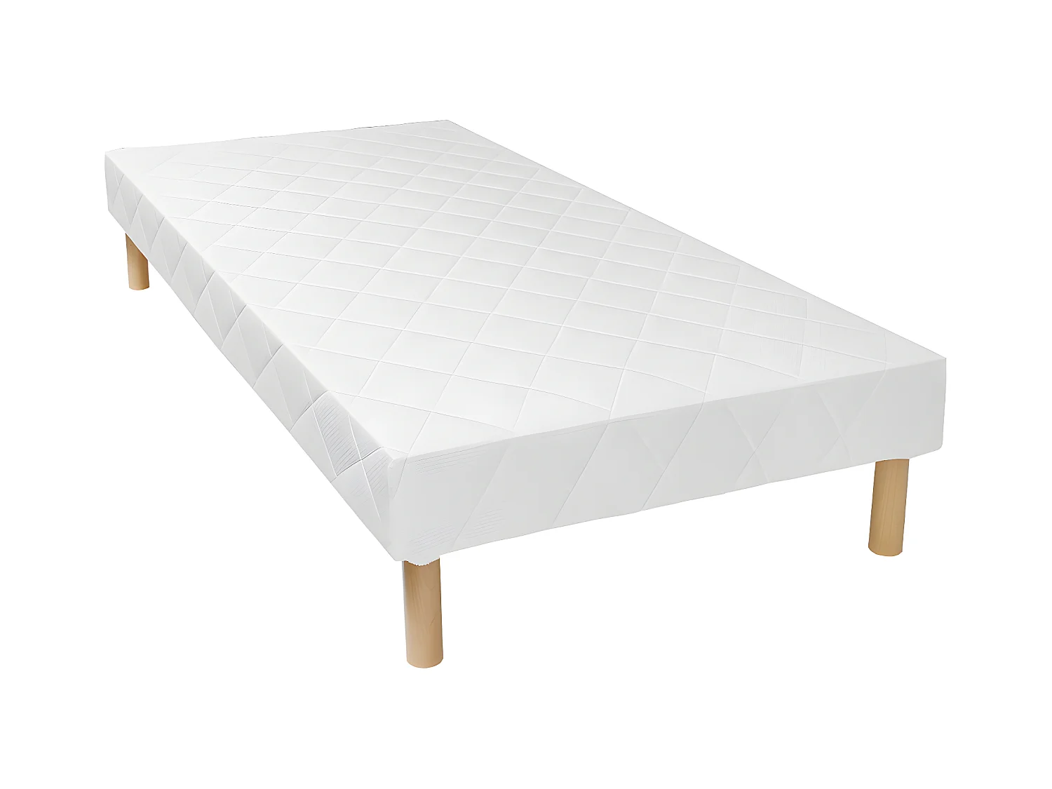 Sommier déco tapissier 100 x 200 cm 14 lattes multiplis - Blanc - PANACEA de YSMÉE