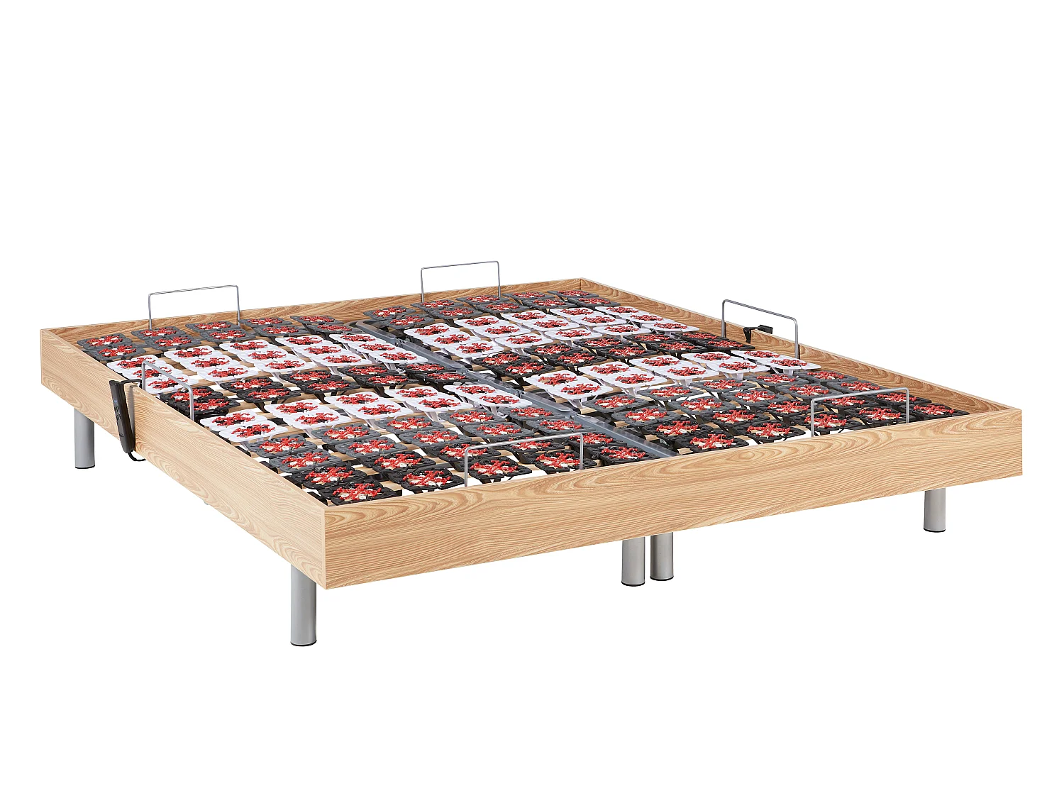 Cama articulada multiterminales + colchón 100% látex 3 zonas - 2 x 80 x 200 cm - Tela - Gris - JOFAR de YSMÉE