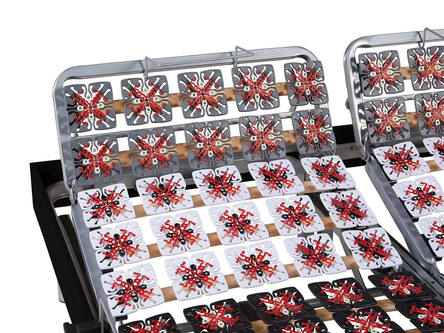 Lit électrique de relaxation tout plots + matelas ressorts ensachés et mémoire forme - 2 x 70 x 190 cm - Noir - PHANES de YSMÉE