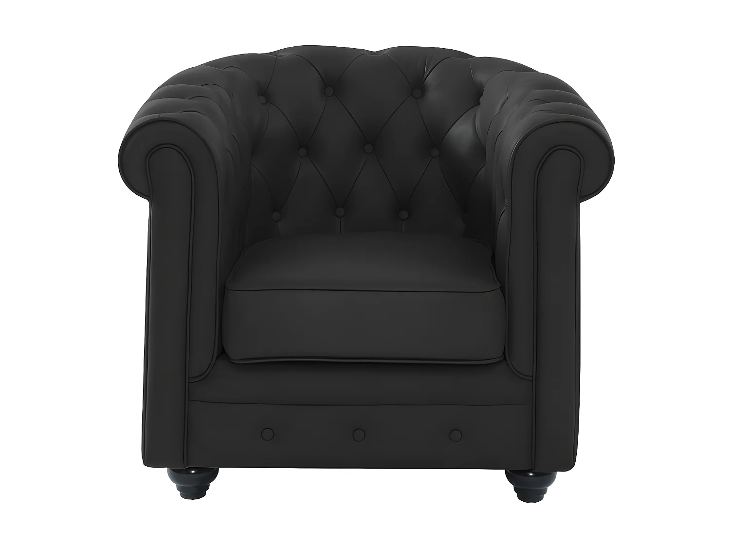 Fauteuil van buffelleer CHESTERFIELD - Zwart