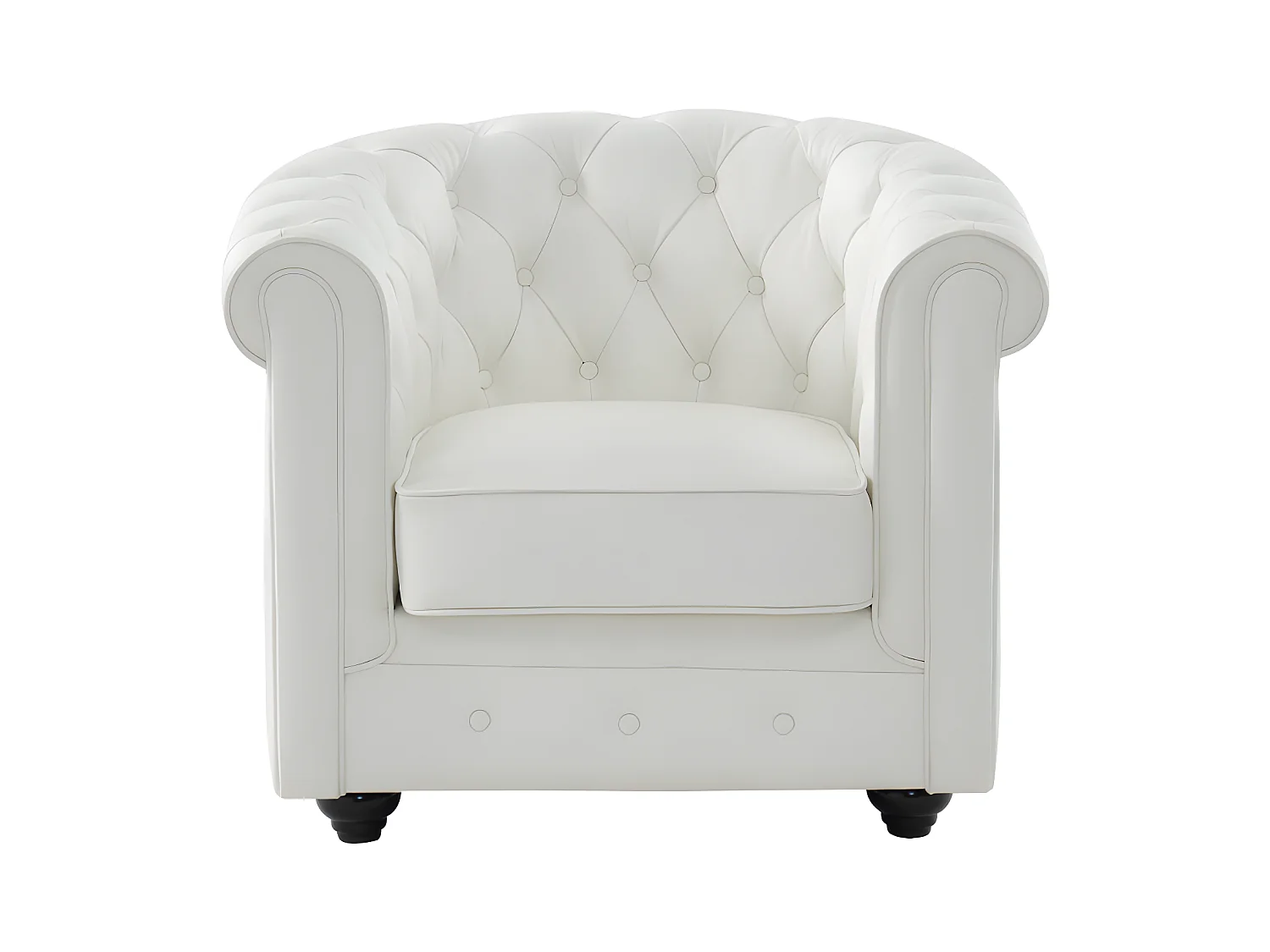 Poltrona in Pelle di bufalo Bianca - CHESTERFIELD