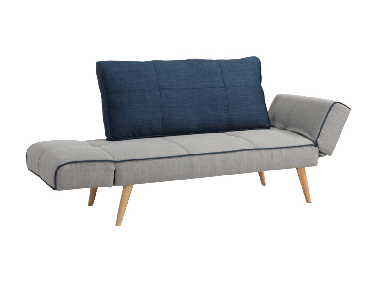 Schlafsofa Klappsofa - Stoff - Grau & Blau - EBATY II günstig online kaufen