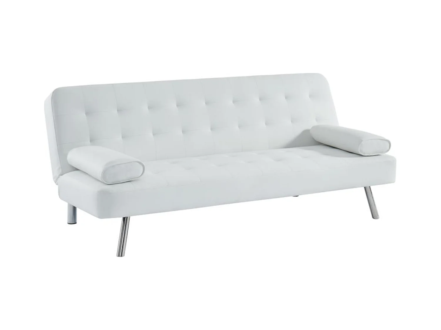 Klik-klak slaapbank van kunstleer MICHELLE II - Wit
