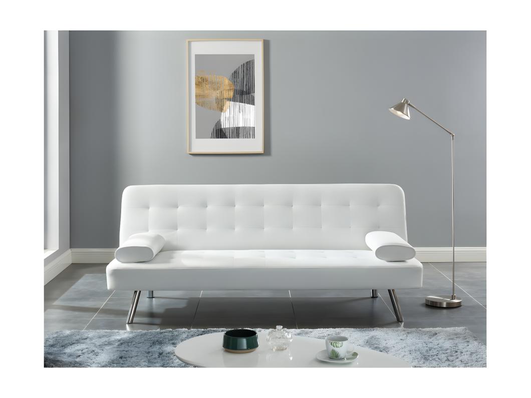 Divano letto clic clac in similpelle Bianco - MICHELLE II