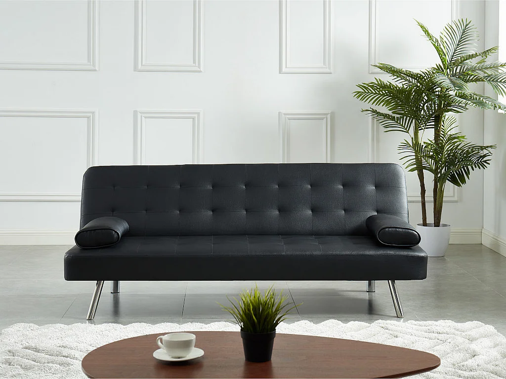 Canapé convertible clic-clac en simili MICHELLE II - Noir