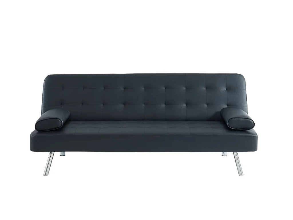 Bäddsoffa med klick-klack-mekanism i konstläder MICHELLE II - Svart