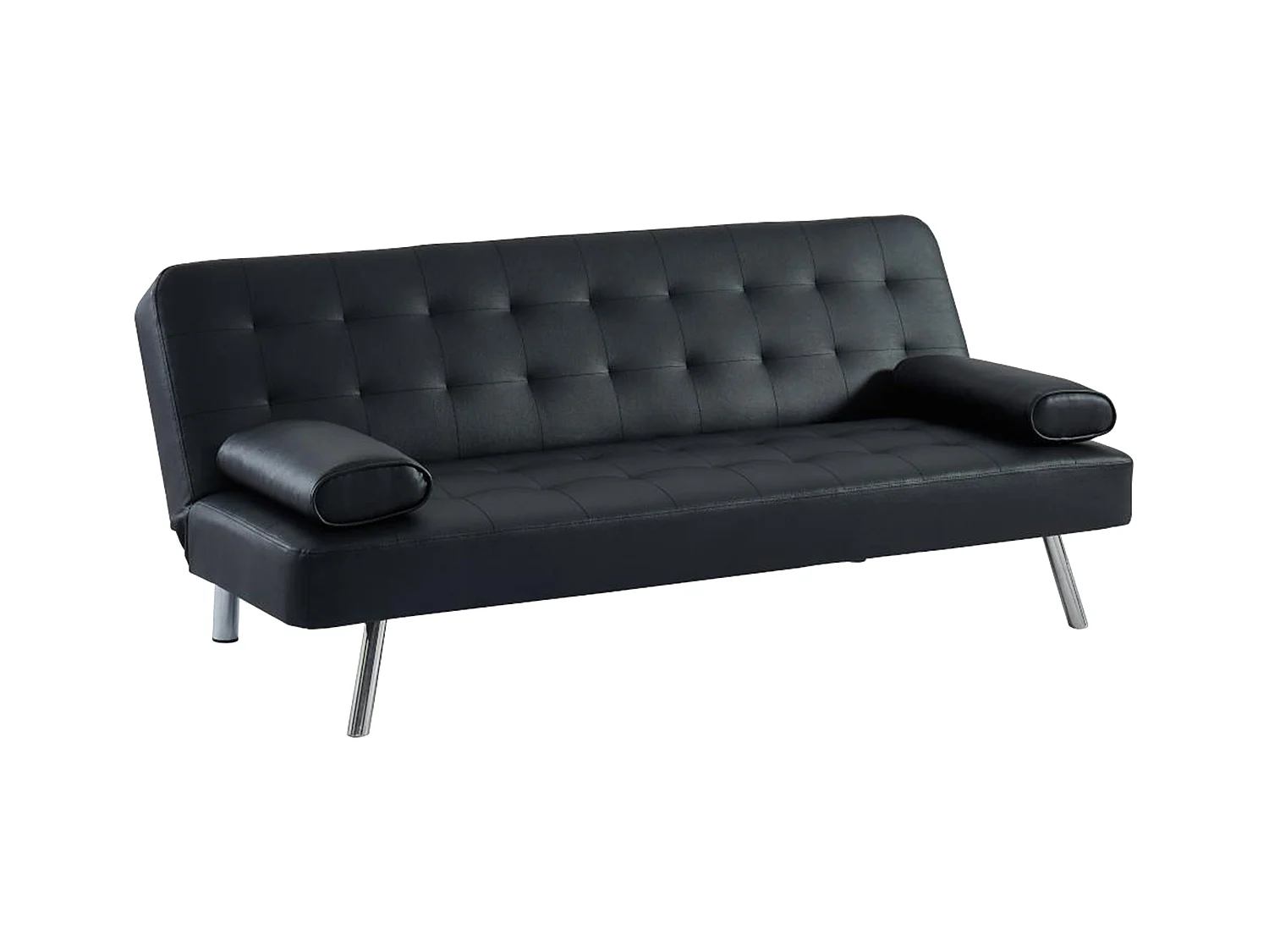 Bäddsoffa med klick-klack-mekanism i konstläder MICHELLE II - Svart