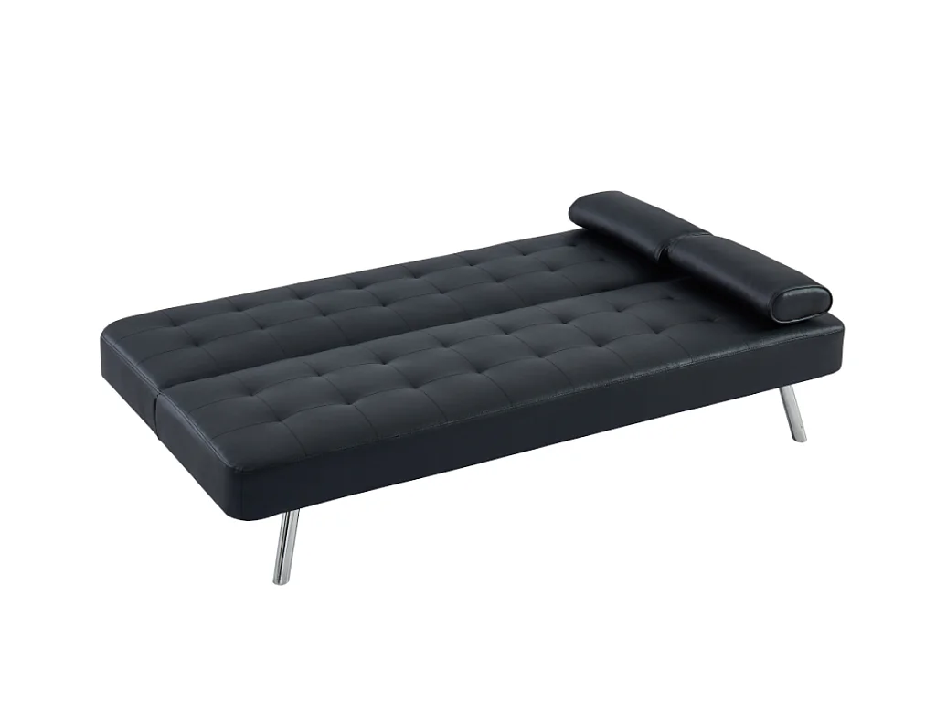 Bäddsoffa med klick-klack-mekanism i konstläder MICHELLE II - Svart