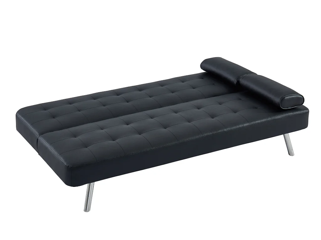 Canapé convertible clic-clac en simili MICHELLE II - Noir