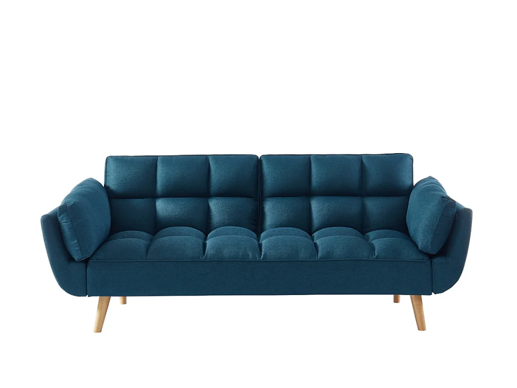 Schlafsofa Klappsofa 3-Sitzer - Stoff - Blau - LOELINE