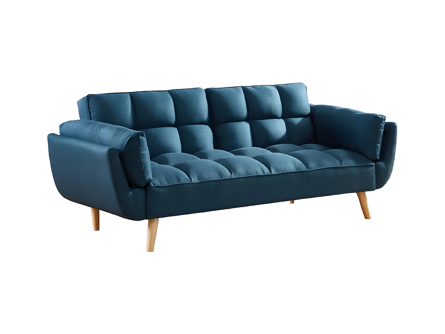 Schlafsofa Klappsofa 3-Sitzer - Stoff - Blau - LOELINE