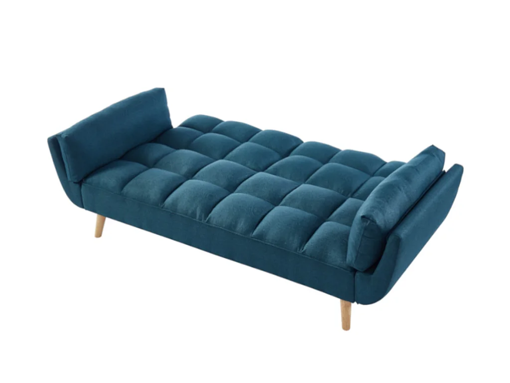 Schlafsofa Klappsofa 3-Sitzer - Stoff - Blau - LOELINE