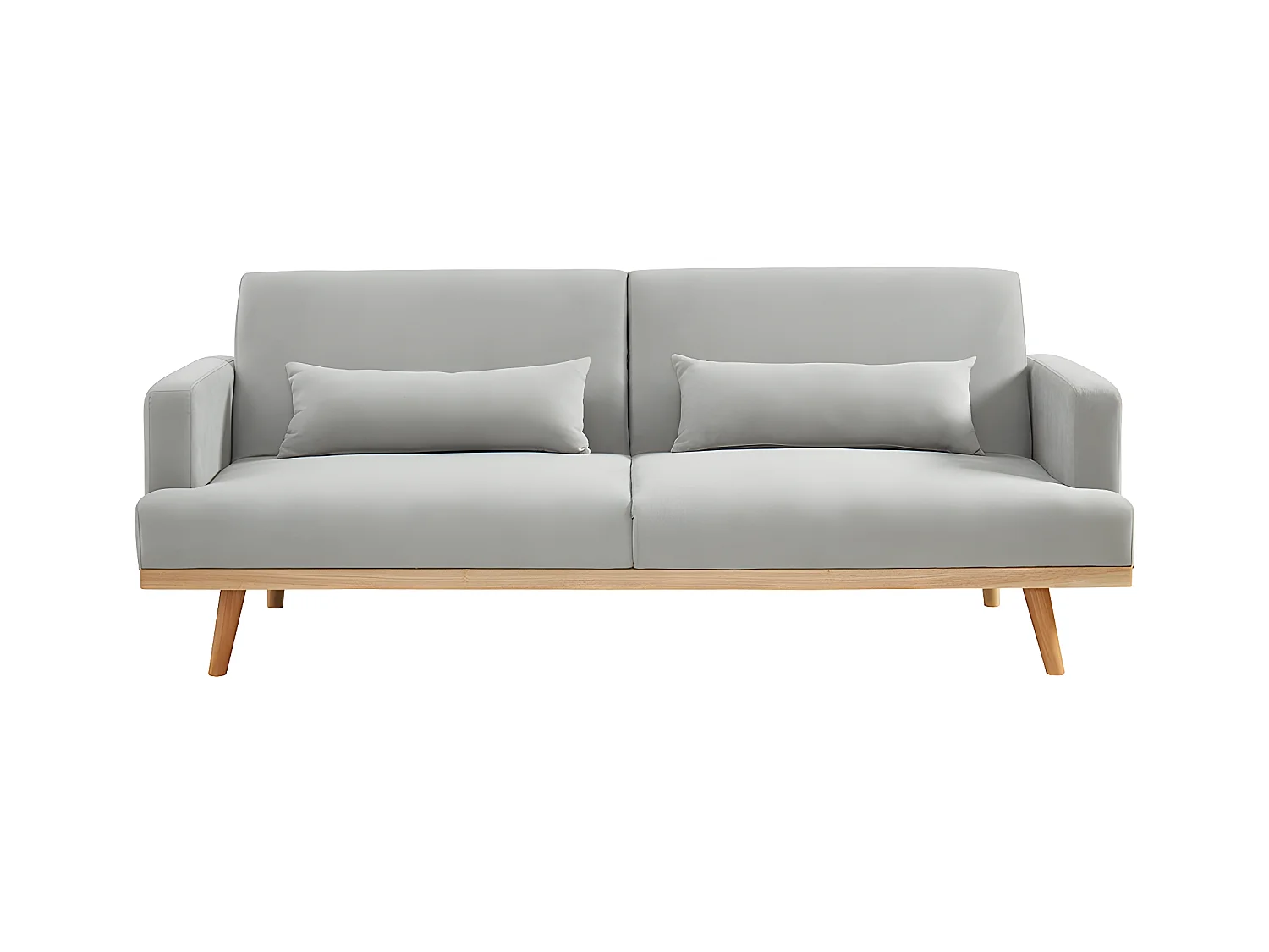 3-zitsslaapbank van stof ESME - Lichtgrijs