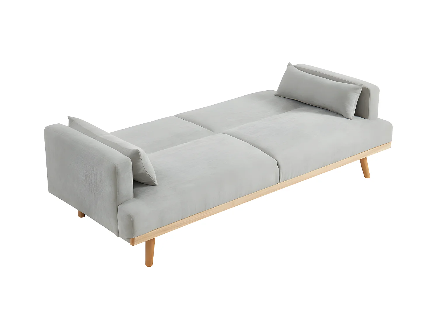 3-zitsslaapbank van stof ESME - Lichtgrijs