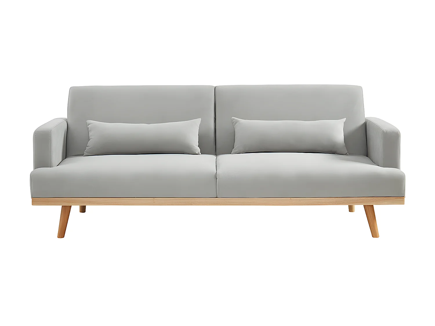 Canapé 3 places convertible clic-clac en tissu ESME - Gris clair