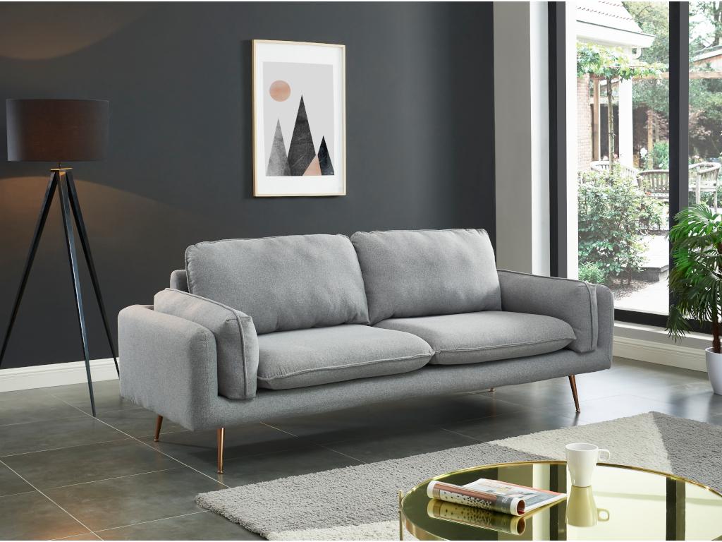 3-Sitzer-Sofa JAÏNA - Stoff - Grau