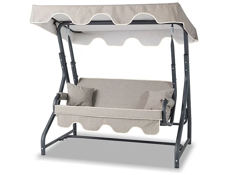 Balancelle de jardin 2 places beige 170x110x170