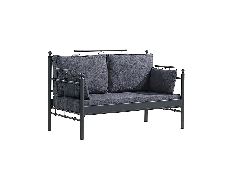 Canapé de jardin Noir/Anthracite 150x76x95
