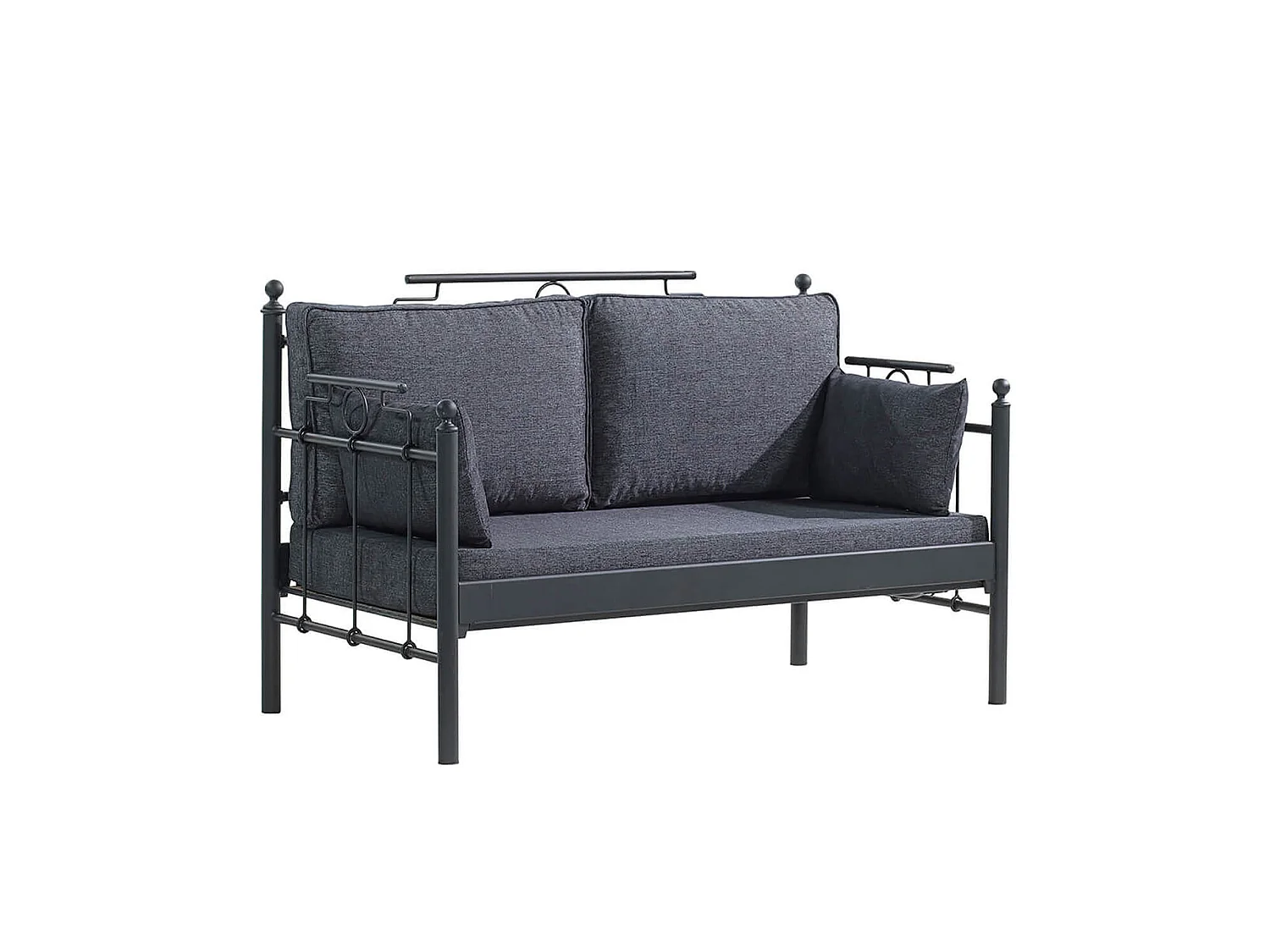 Canapé de jardin Noir/Anthracite 150x76x95