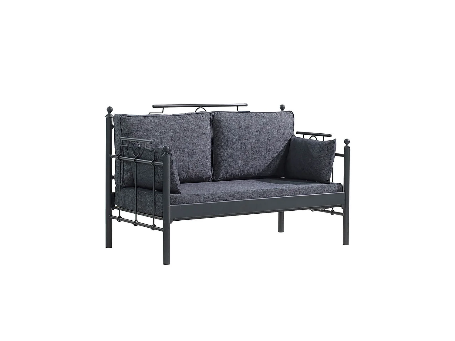 Canapé de jardin Noir/Anthracite 150x76x95