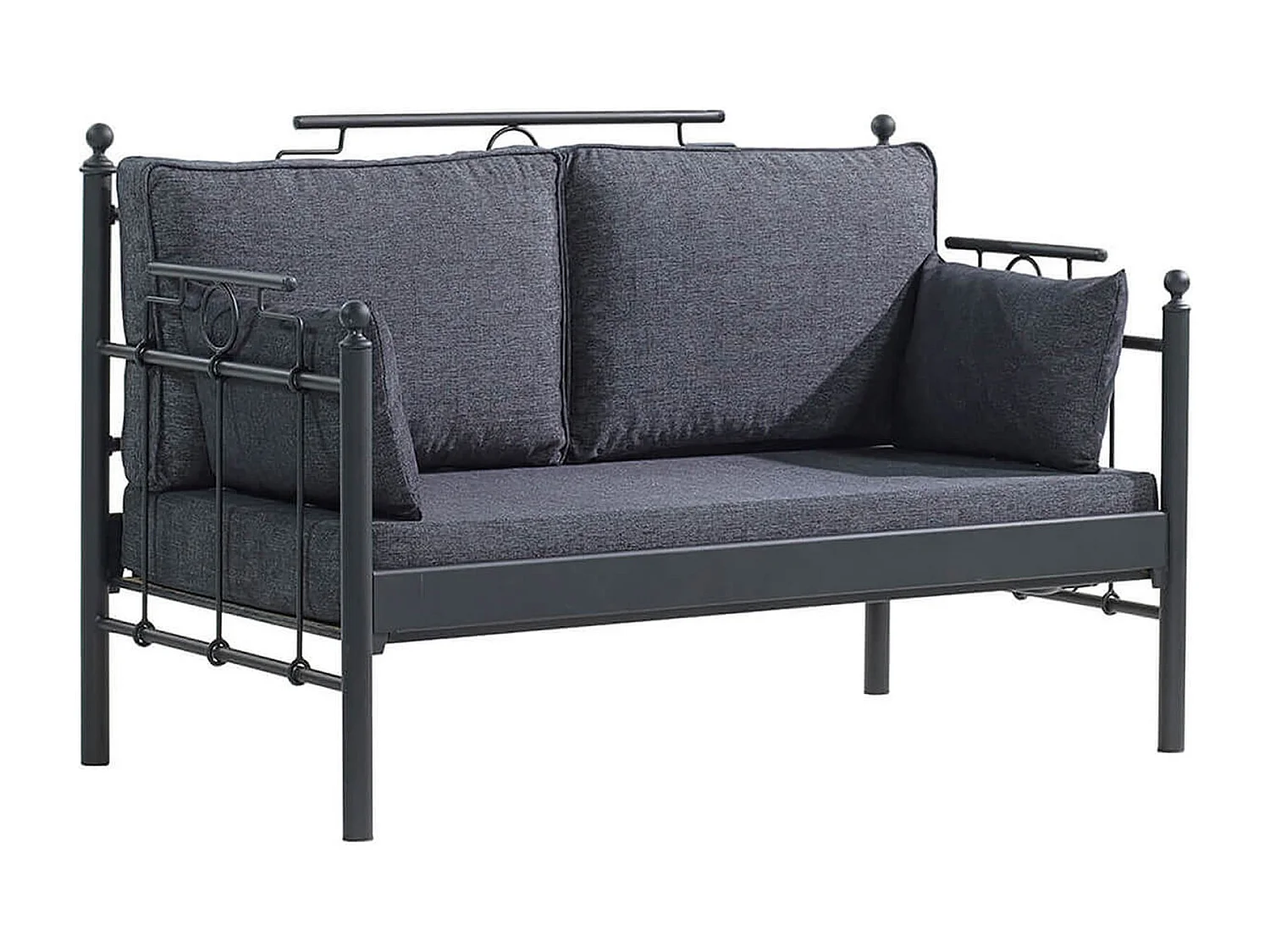 Canapé de jardin Noir/Anthracite 150x76x95