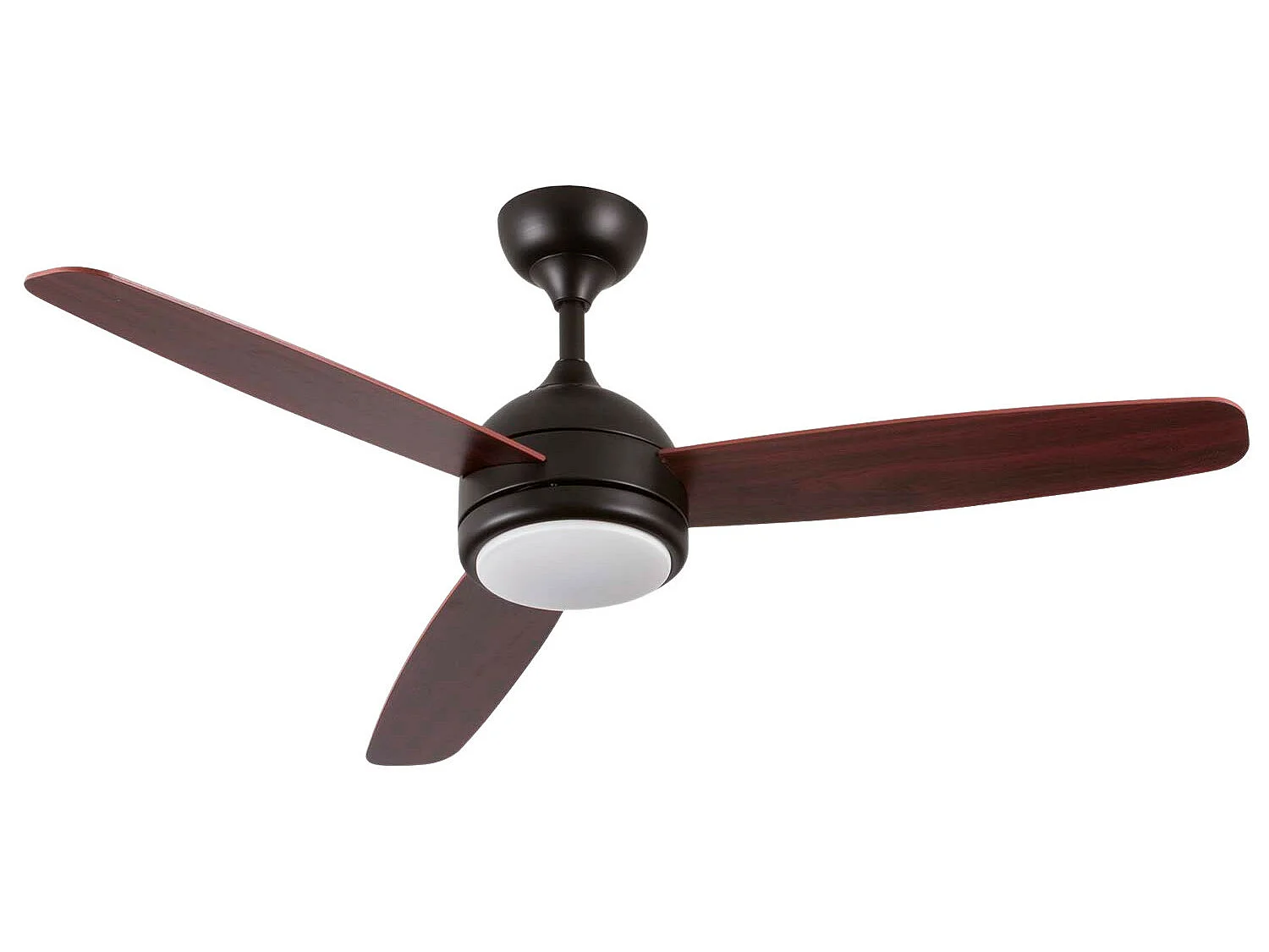 Ventilateur de plafond avec lumière 3 pales 56W 6 vitesses Alaska bois naturel O91