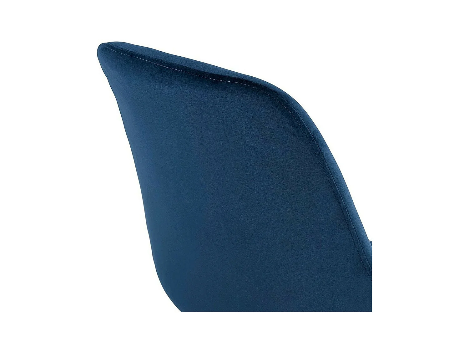 Chaise Vintage Velours & Bois "Kili" 83cm Bleu & Noir