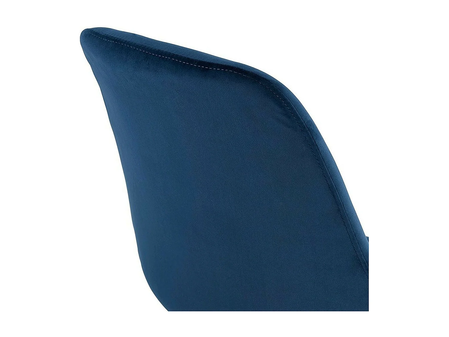 Chaise Vintage Velours & Bois "Kili" 83cm Bleu & Noir